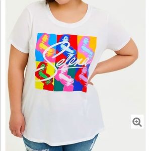 Torrid brand SELENA POP ART WHITE CREW TEE